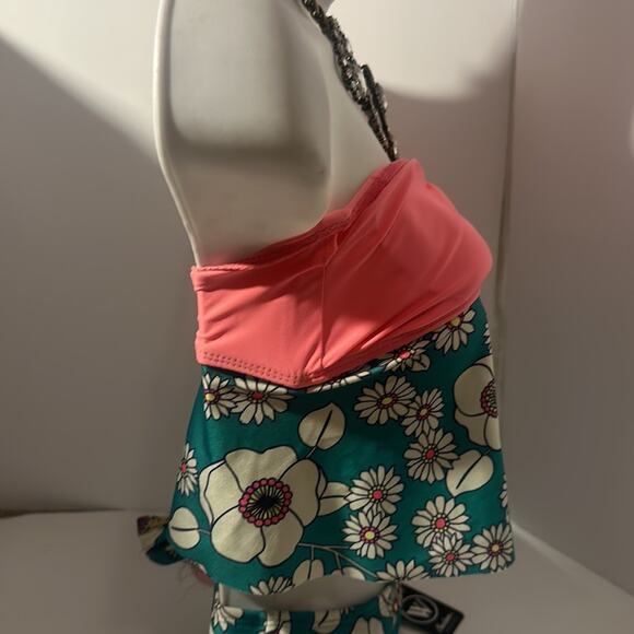 REDUCED WiLDFOX NWT 2 PIECE SWIMSUIT-STRAPLESS TOP & BIKINI BOTTOM  FLORAL XS - Picture 3 of 14